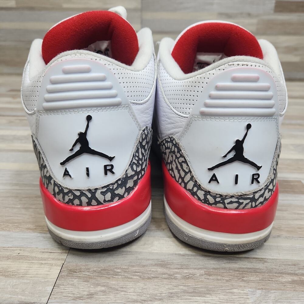Air Jordan 3 Retro Hall of Fame Katrina White Red - Mens Size 10.5 - Picture 4 of 11